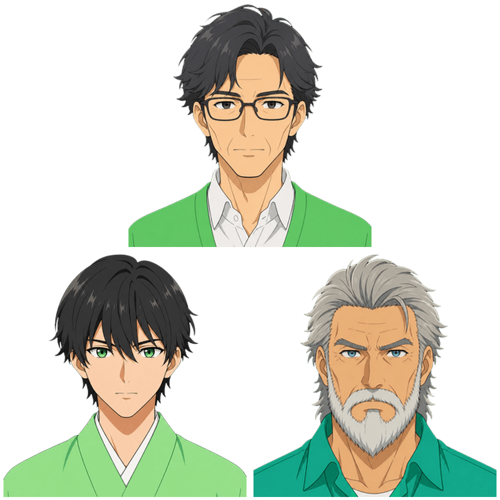 男性3名セット 声の高さ:低