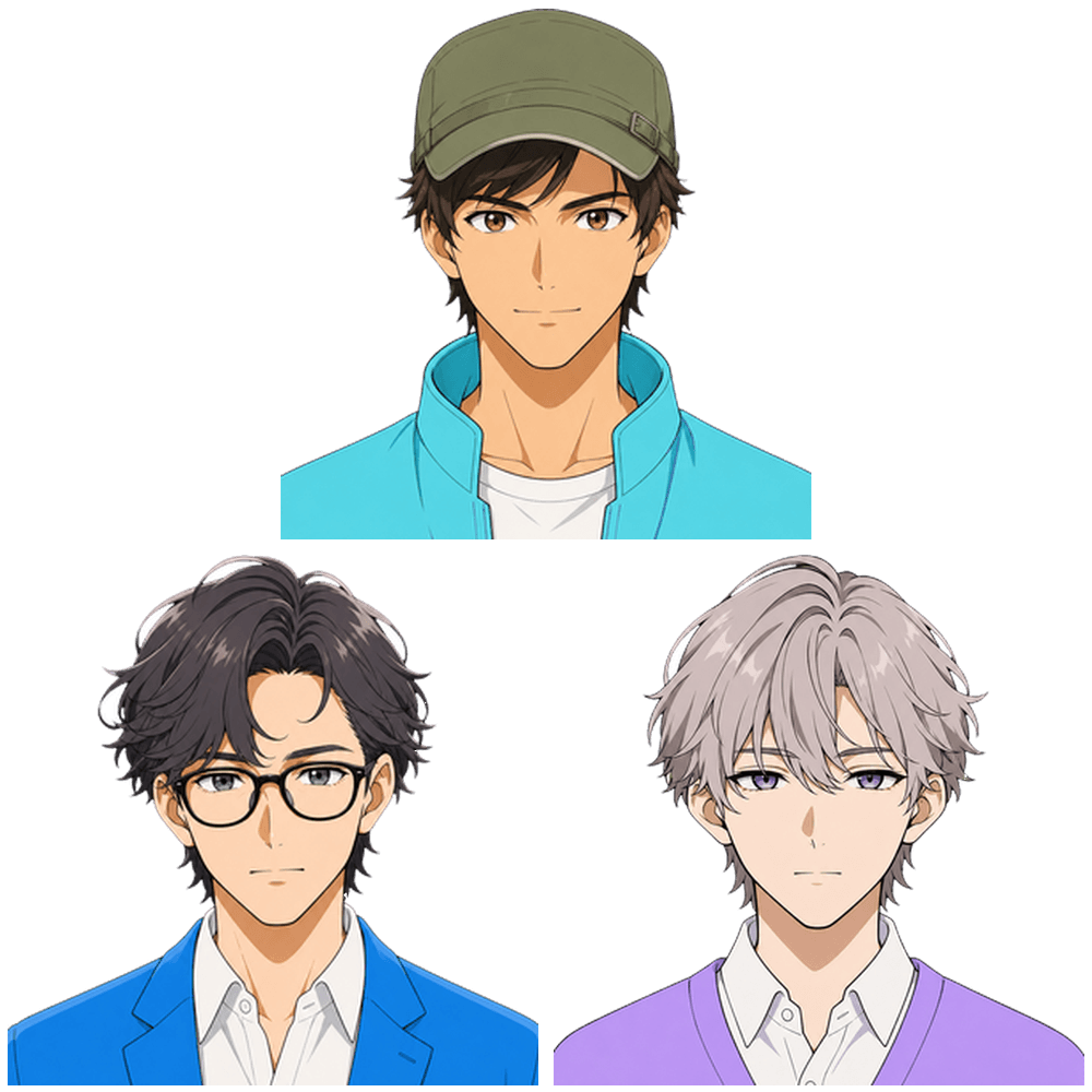 男性3名セット 声の高さ:中
