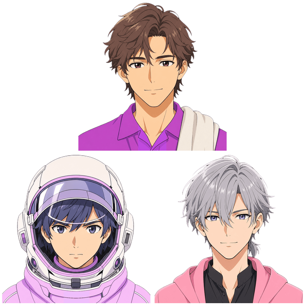 男性3名セット 声の高さ:高